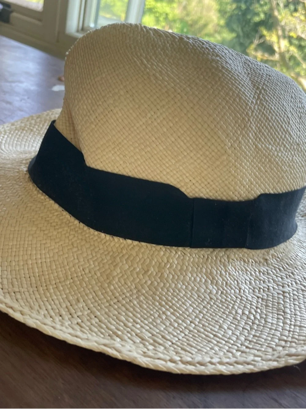 Distressed Vintage Panama Handwoven Hat Fedora